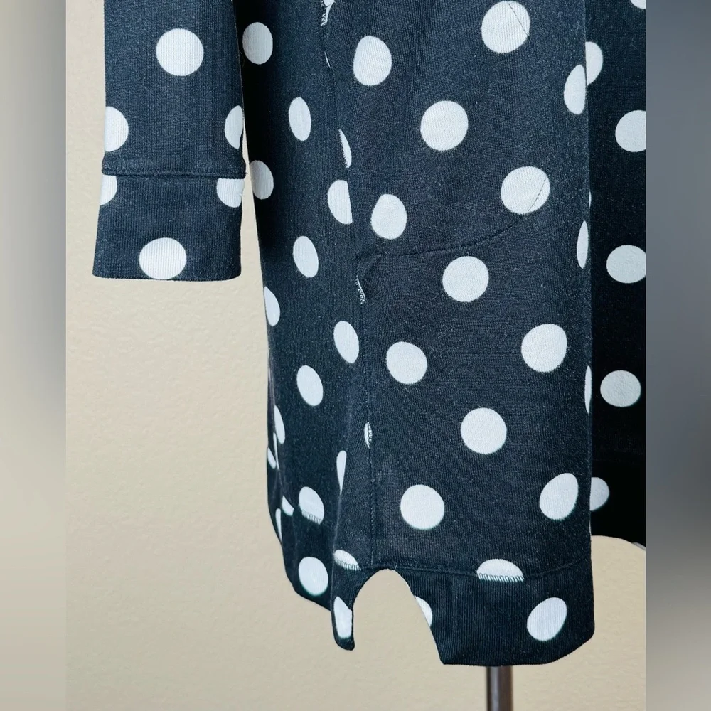 Kate Spade Black w/ White Polka Dot Long Sleeve Shift Dress. Size- M